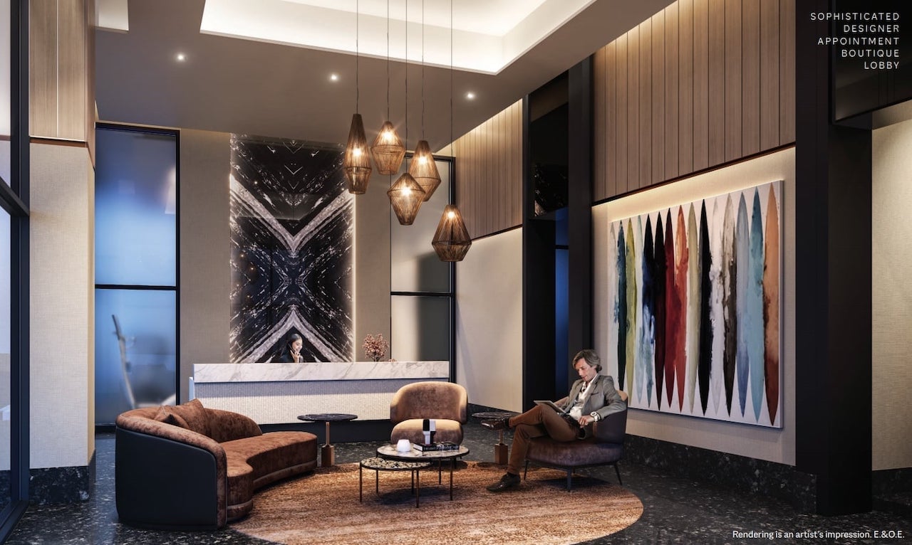 Rendering of ELLE Condos lobby
