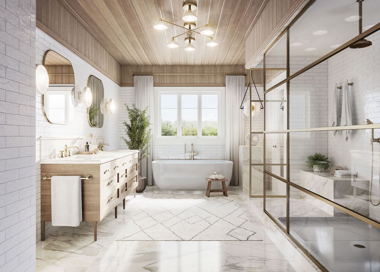 Interior rendering of a home at McMichael Estates bathroom