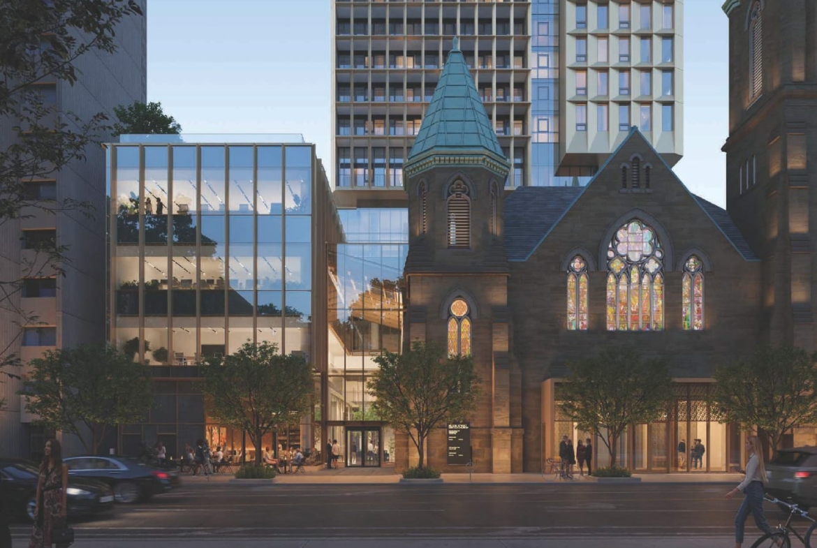 Rendering of Cielo Condos streetscape evening