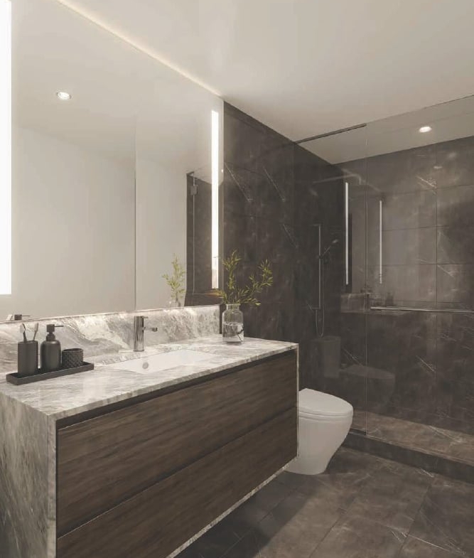 Rendering of Cielo Condos interior suite bathroom