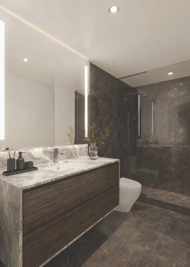 Rendering of Cielo Condos interior suite bathroom