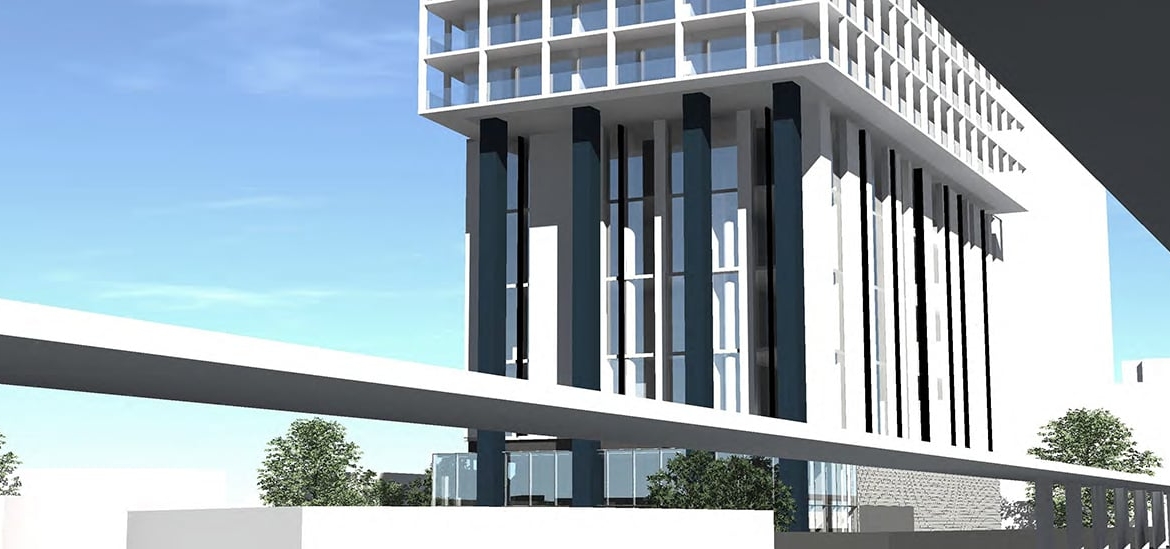 Rendering of 15 Hollis Condos exterior podium