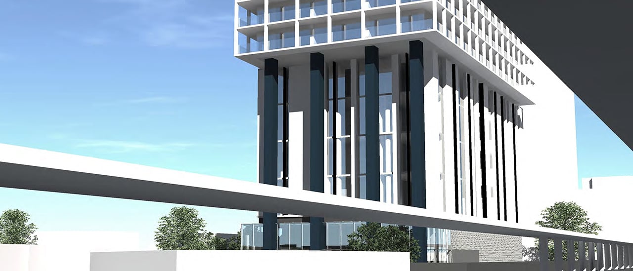 Rendering of 15 Hollis Condos exterior podium