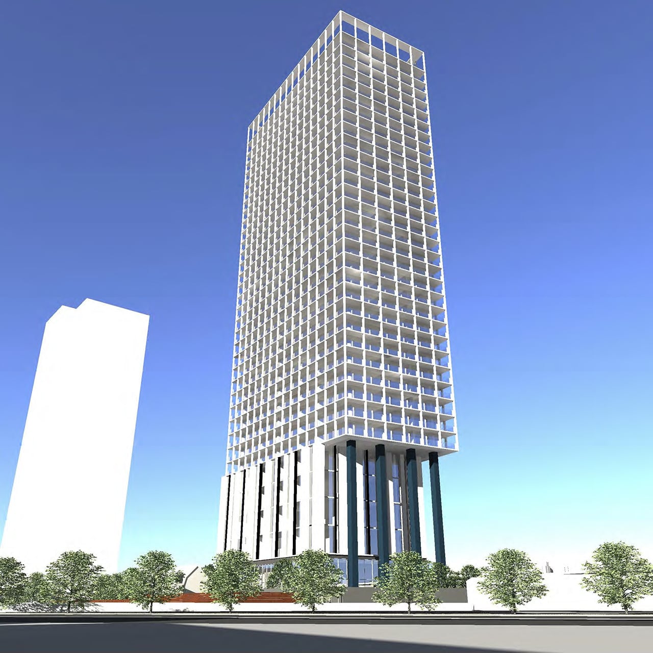 Rendering of 15 Hollis Condos exterior full view