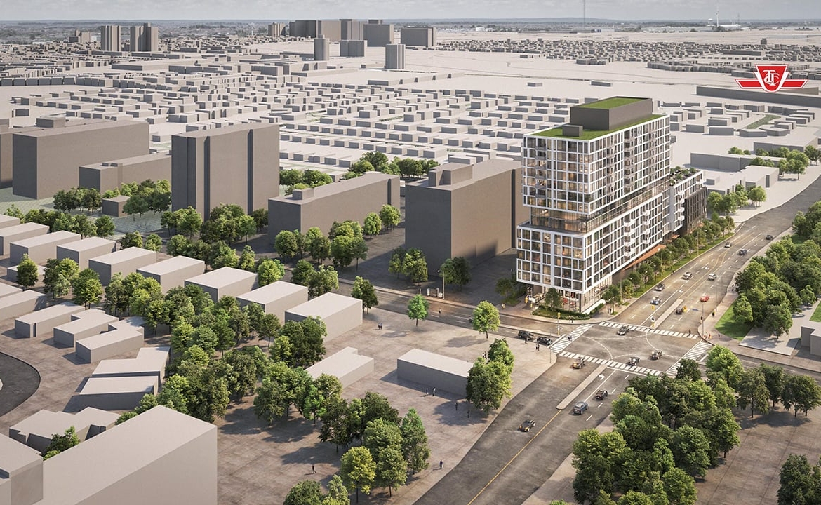 Rendering of 3431 St Clair Ave Condos aerial