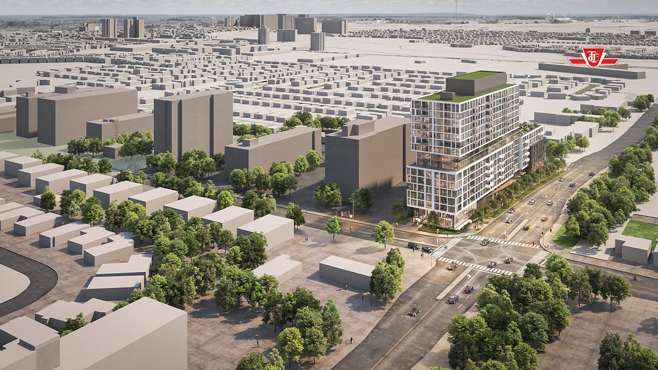Rendering of 3431 St Clair Ave Condos aerial