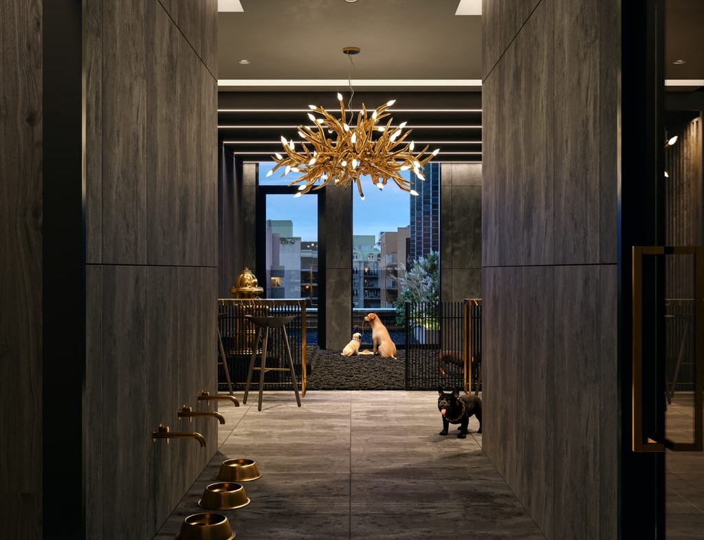 Rendering of Alias condos suite interior hallway