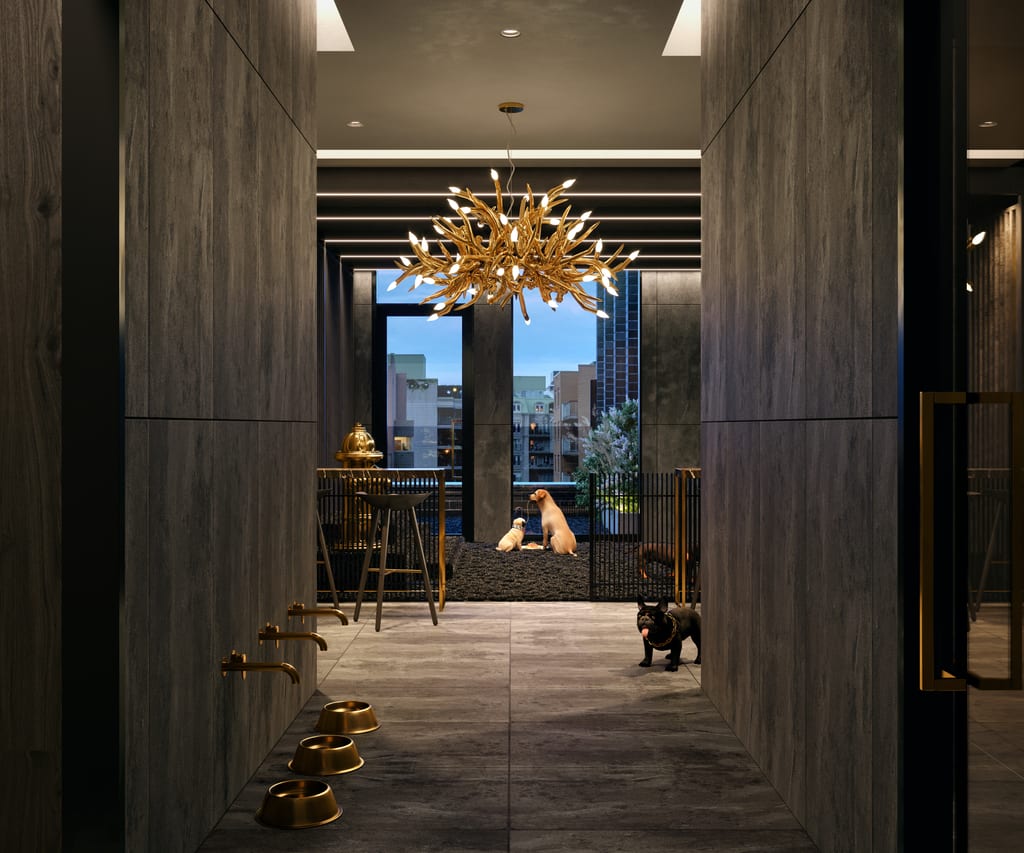 Rendering of Alias condos suite interior hallway