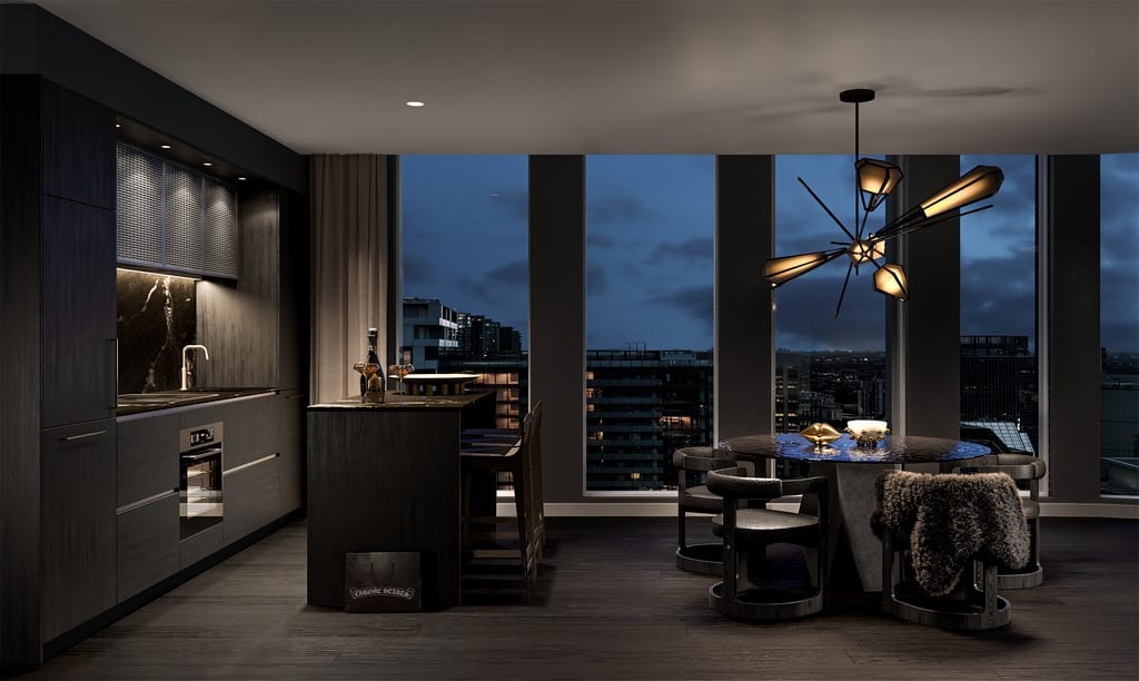 Rendering of Alias condos suite kitchen interior