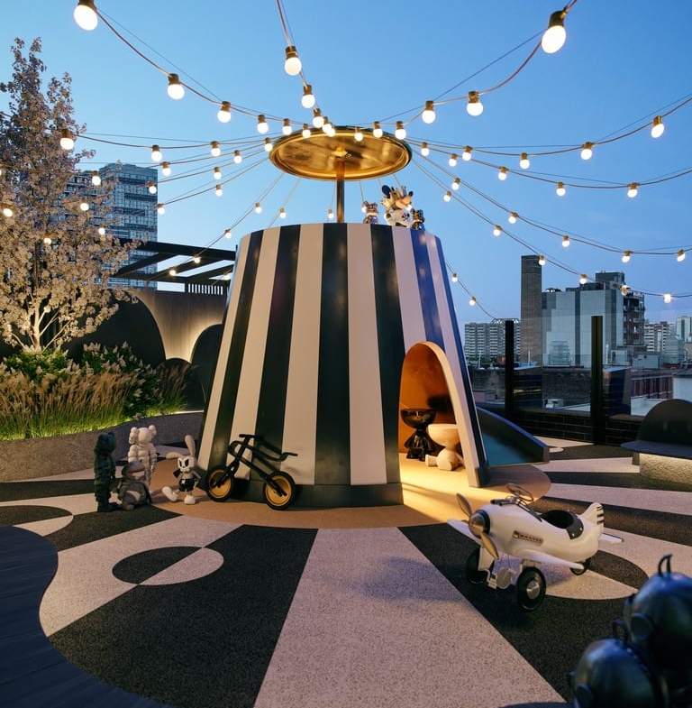 Rendering of Alias condos kids play area