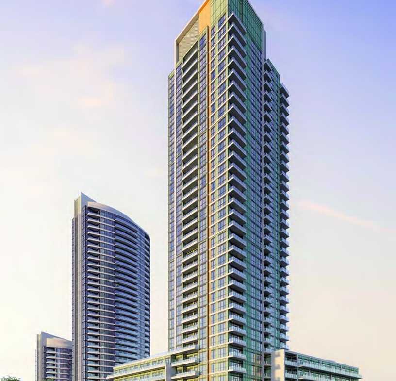 Exterior rendering of Gemma Condos at Pinnacle Uptown