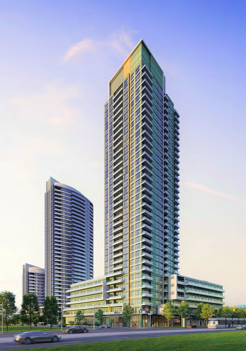 Exterior rendering of Gemma Condos at Pinnacle Uptown
