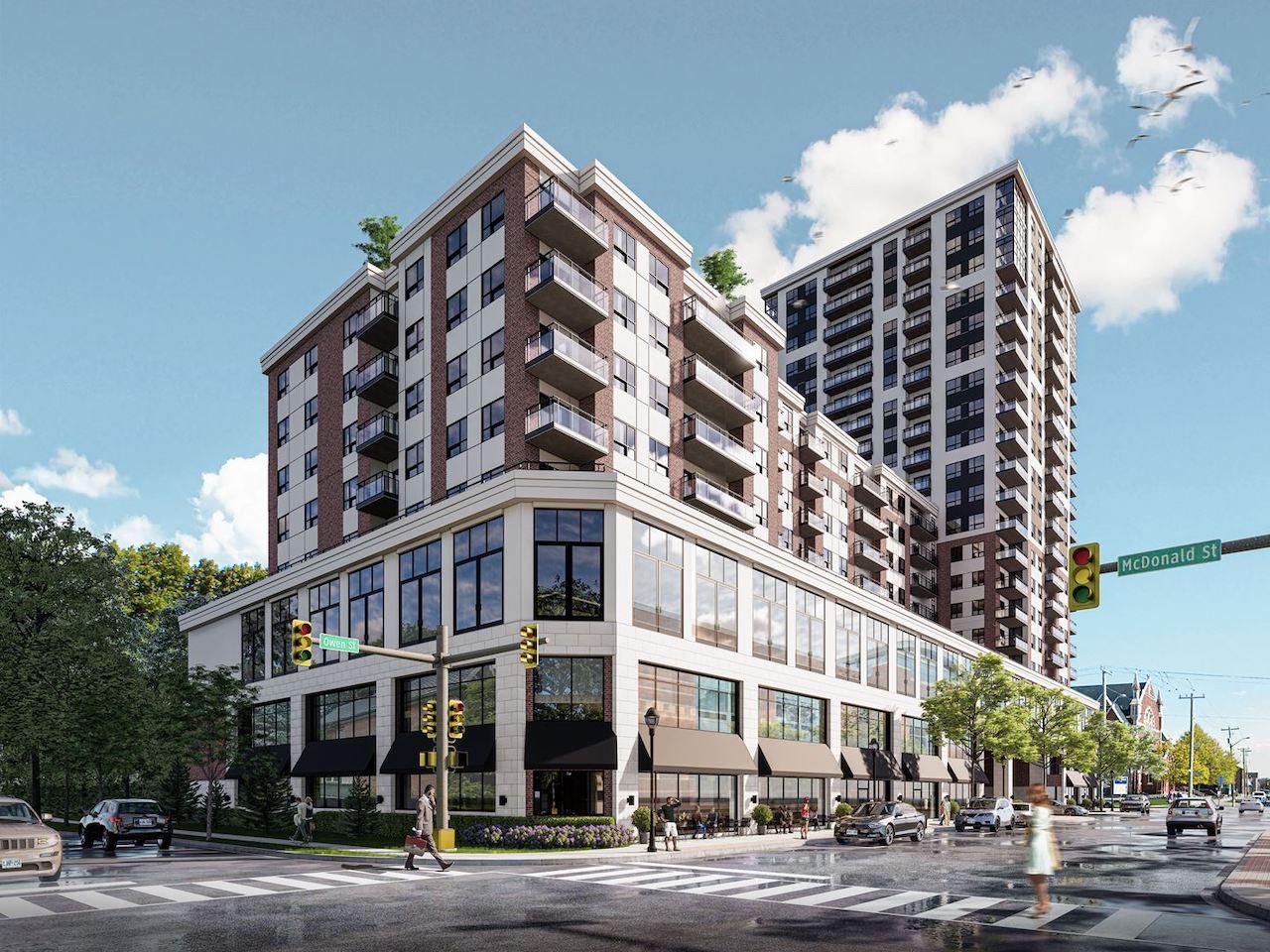 Rendering of The Residences On Owen exterior and streetview