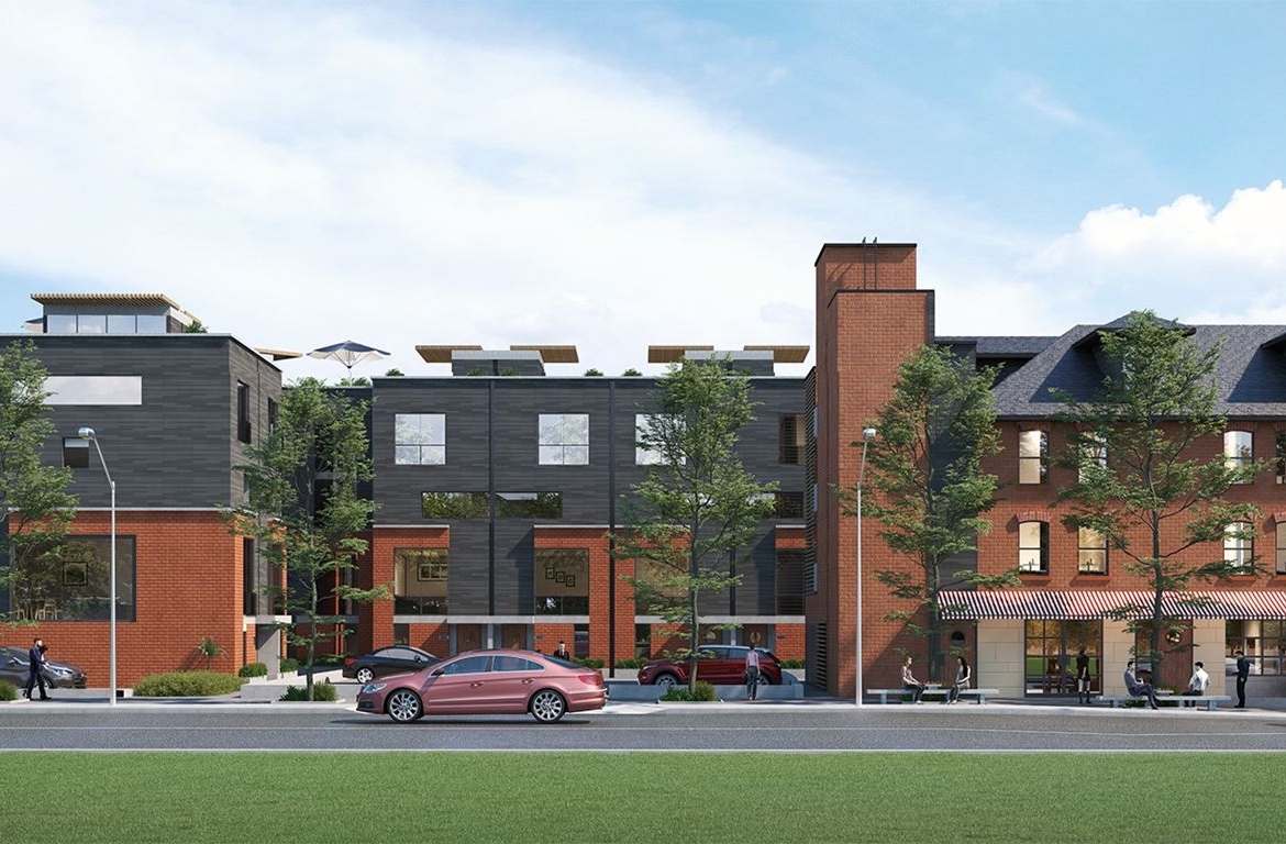 Rendering of West Six Urban Towns exterior