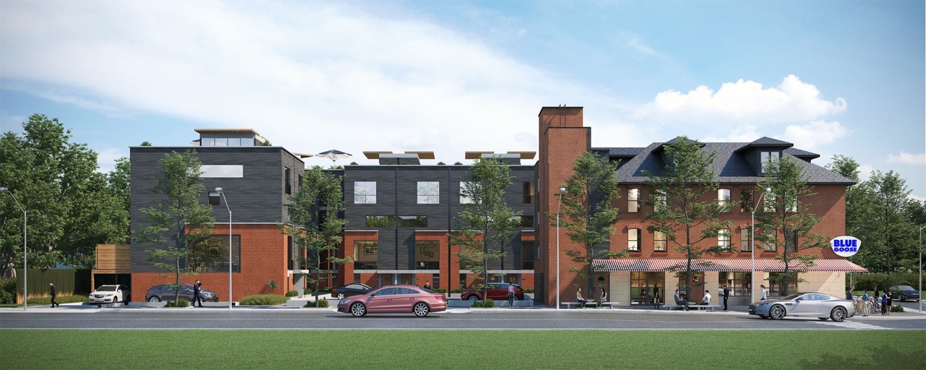 Rendering of West Six Urban Towns exterior