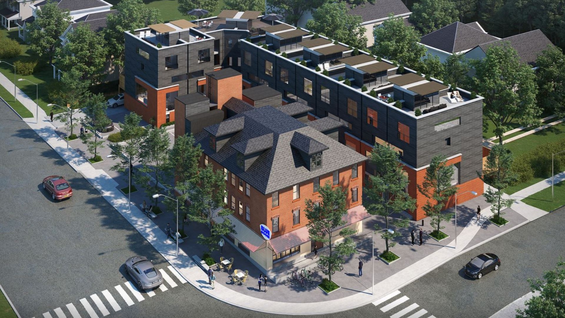 Rendering of West Six Urban Towns aerial