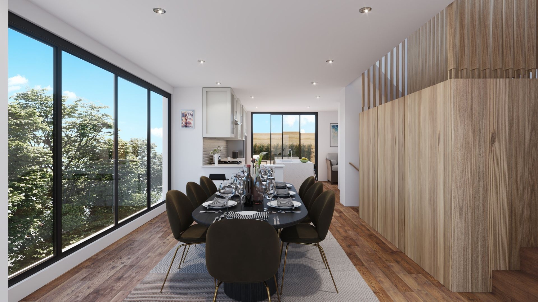Rendering of West Six Urban Towns dining room