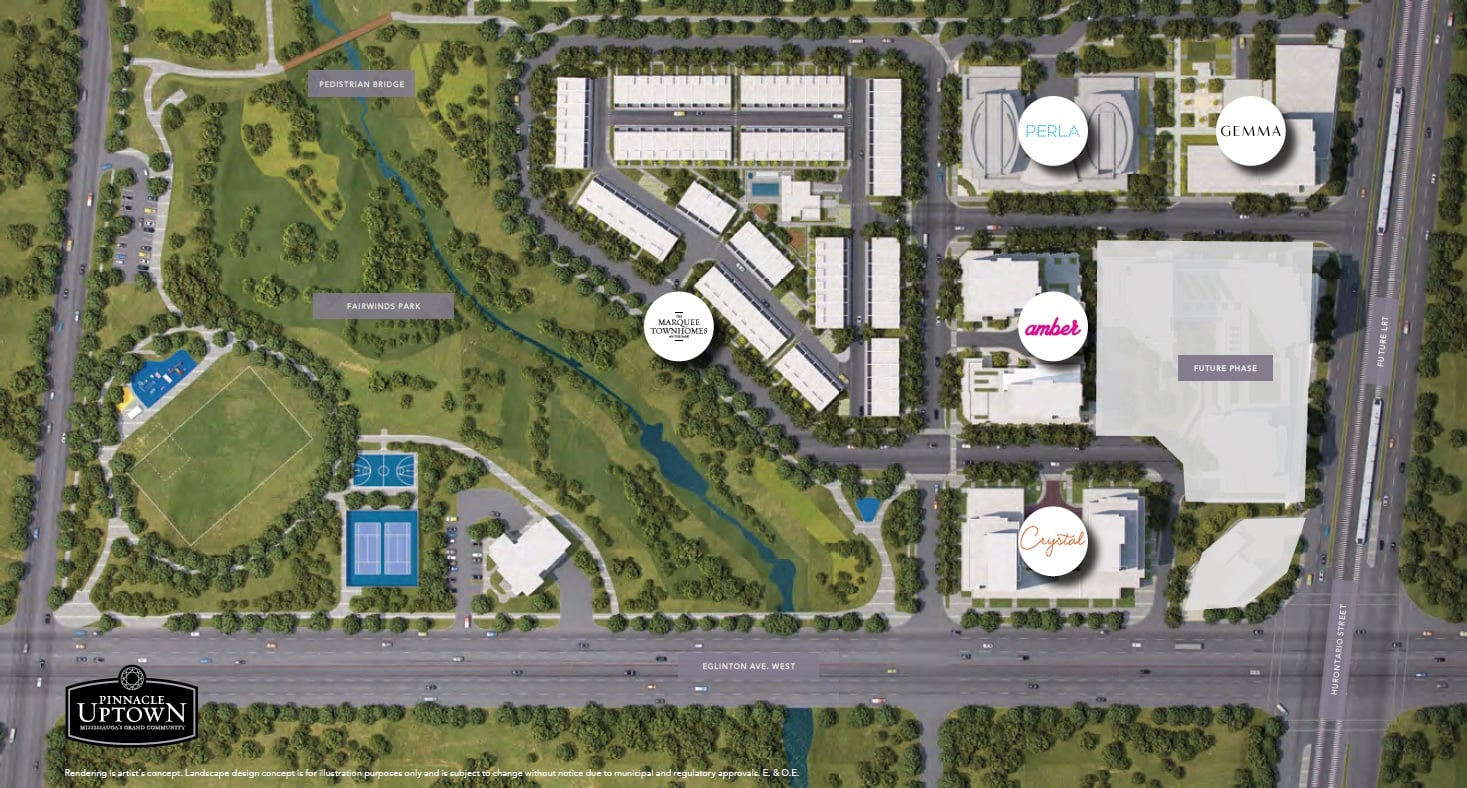 Site plan of Pinnacle Uptown condominium community