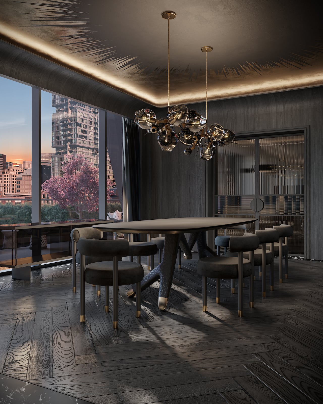 Rendering of Natasha Residences interior dining room view 2