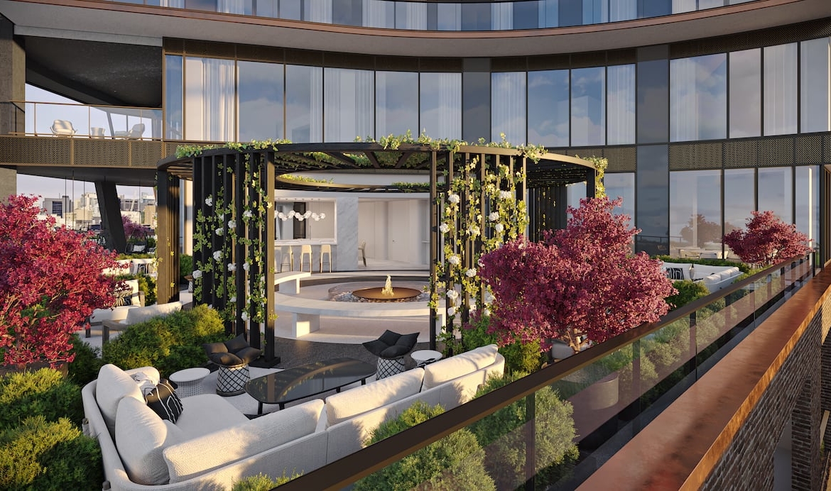 Rendering of Natasha Residences terrace with greenery