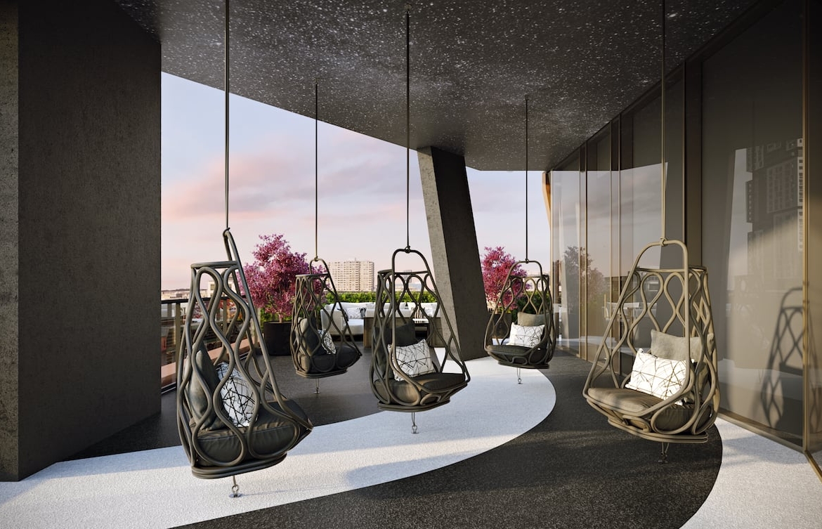 Rendering of Natasha Residences terrace swings