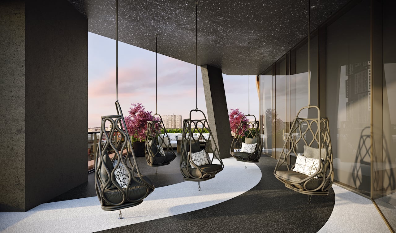 Rendering of Natasha Residences terrace swings