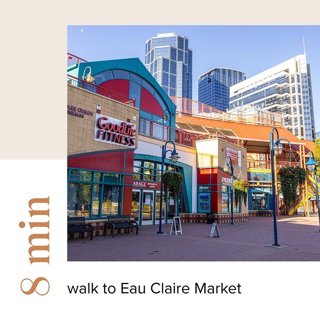 First & Park is 8 min walk to Eau Claire Market