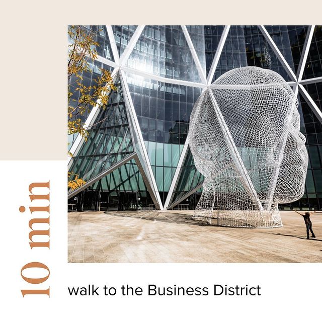 First & Park is 10 min walk to the business district