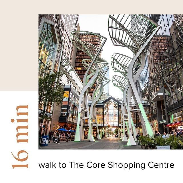 First & Park is 16 min walk to the core shopping centre