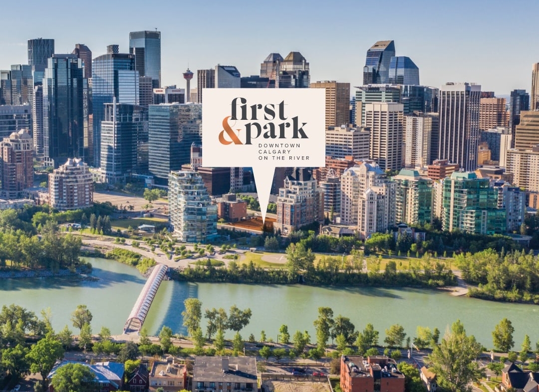 First & Park location with map marker