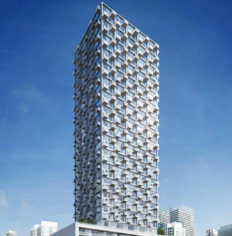 Rendering of 750 Mount Pleasant Condos exterior full view