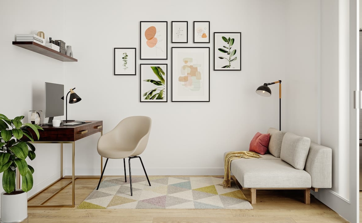 Rendering of Martha James suite interior den