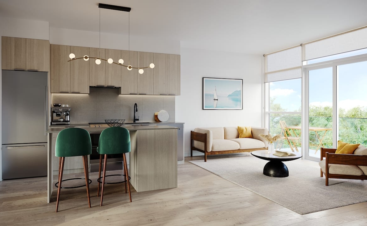 Rendering of Martha James suite interior open-concept