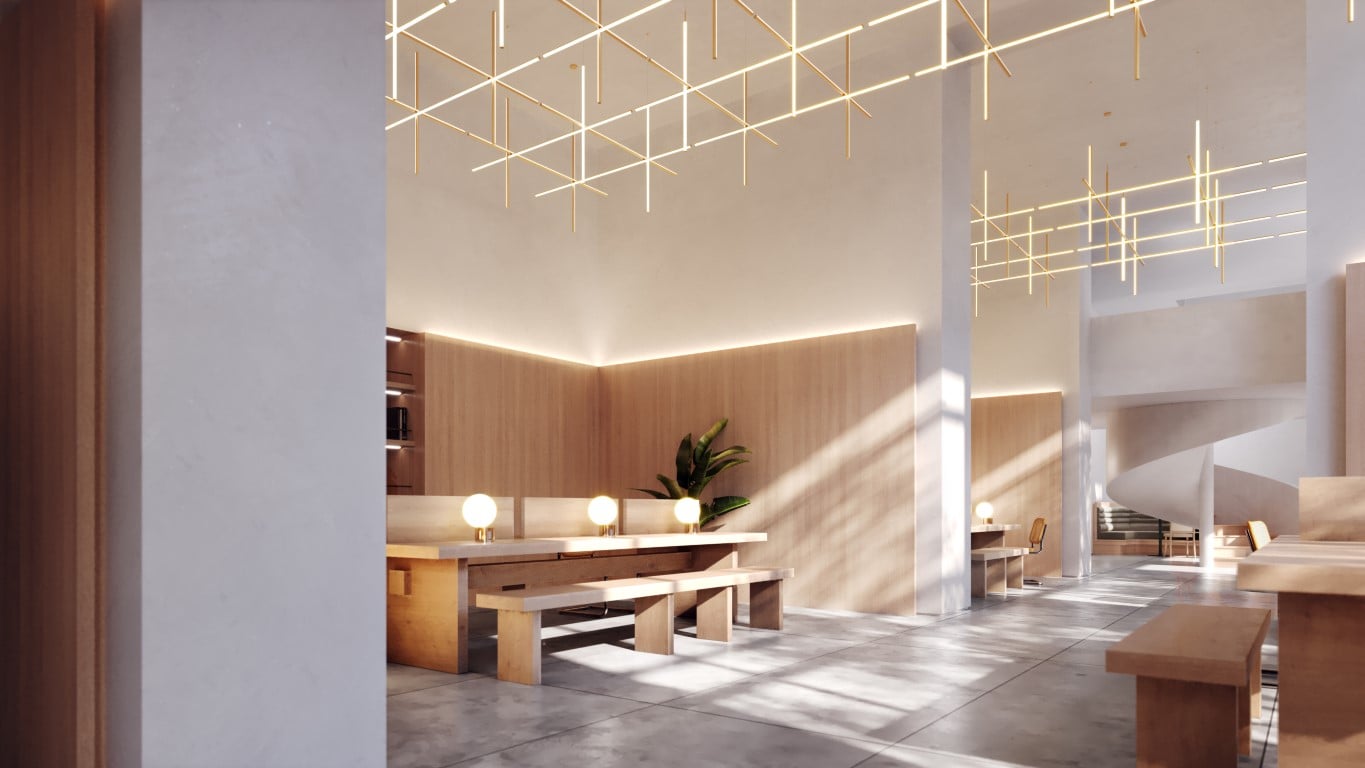 Rendering of Artwalk Condos interior lounge