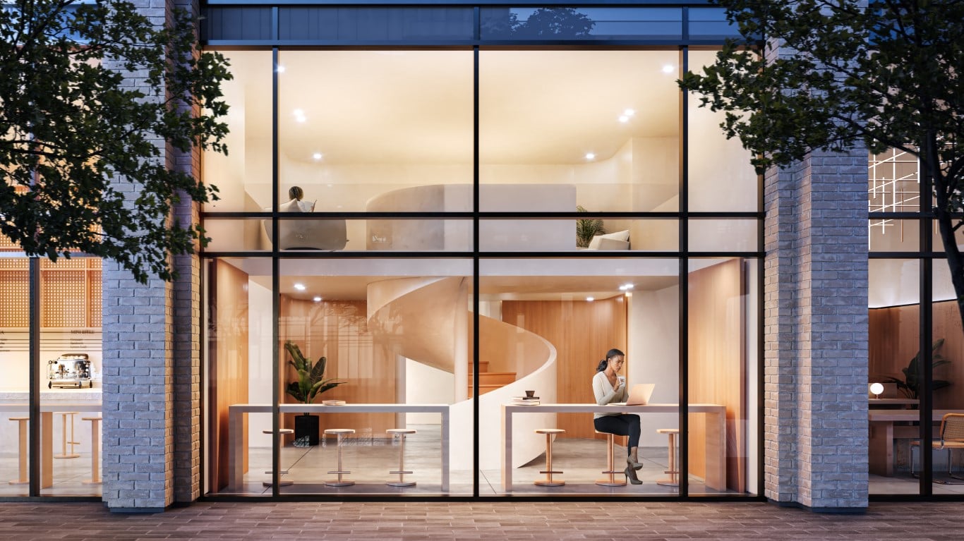 Rendering of Artwalk Condos interior co-working space