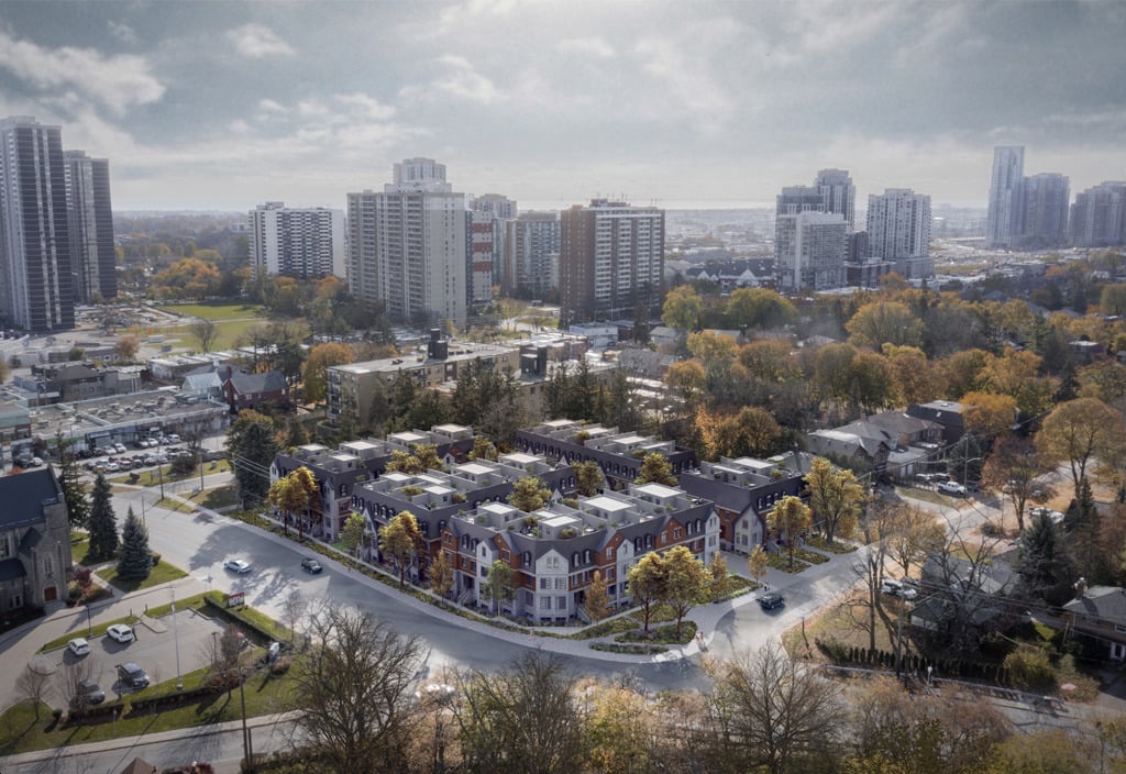 Rendering of Distrikt Islington Village Towns aerial