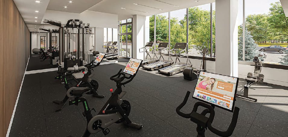 Rendering of First & Park Condos interior fitness centre