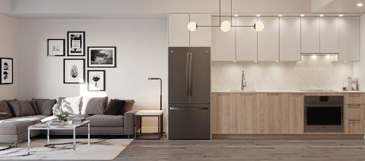 Rendering of First & Park Condos suite interior living room