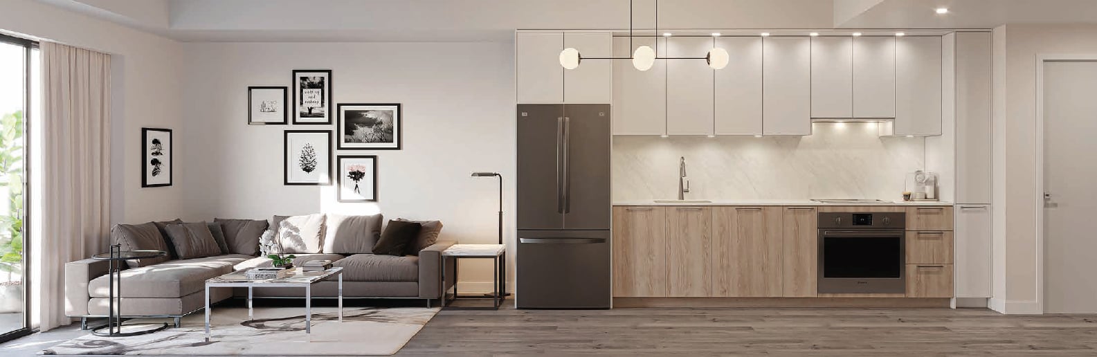Rendering of First & Park Condos suite interior living room