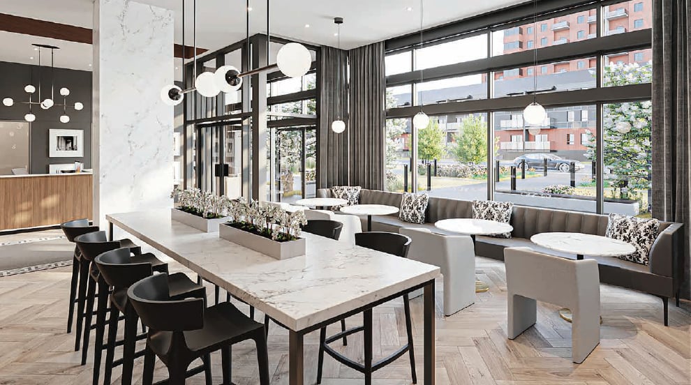 Rendering of First & Park Condos lobby lounge