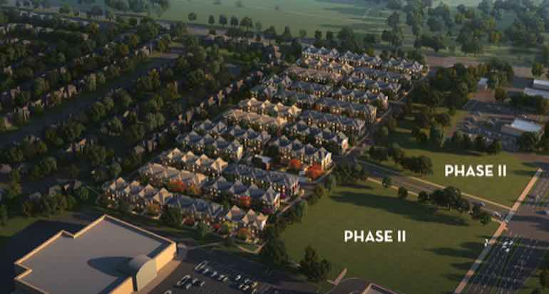 Aerial rendering of Markham GOLD towns
