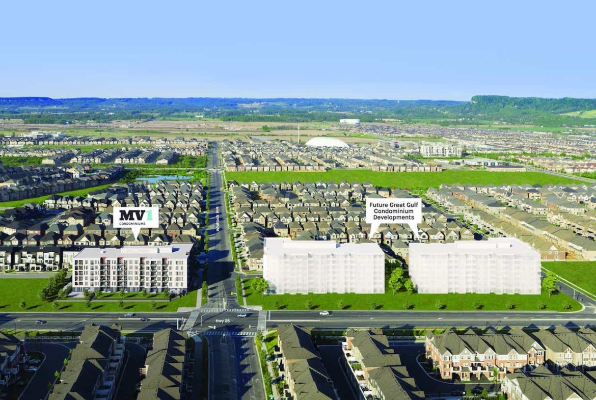 Rendering of MV1 Condos site plan for future phases