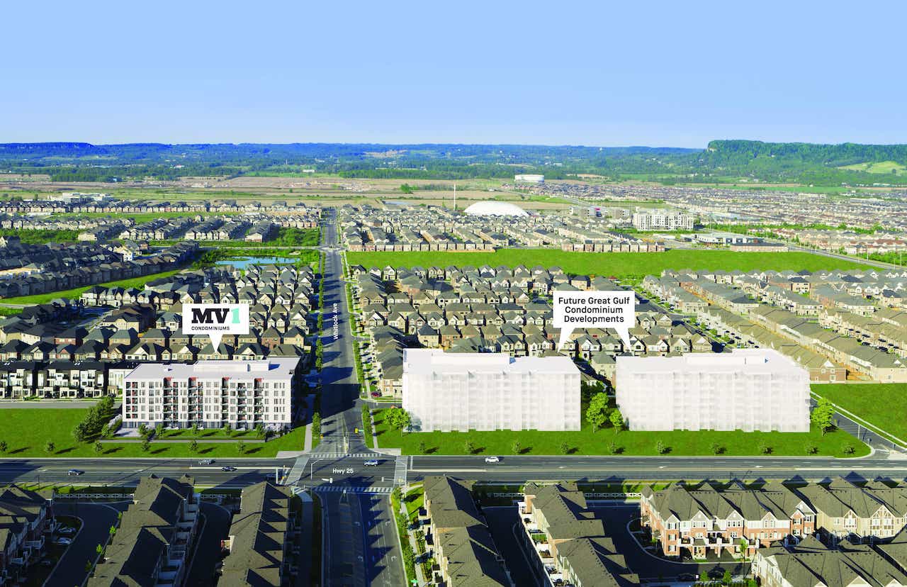 Rendering of MV1 Condos site plan for future phases