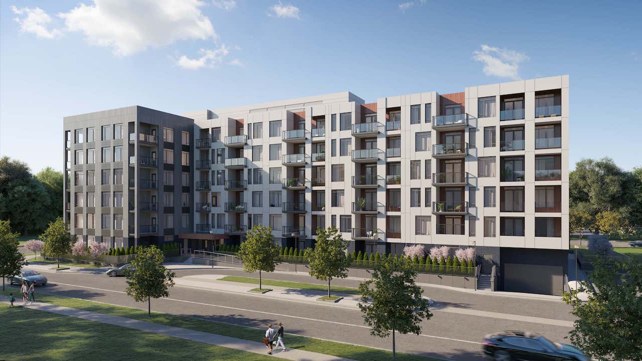 Rendering of MV1 Condos exterior full view