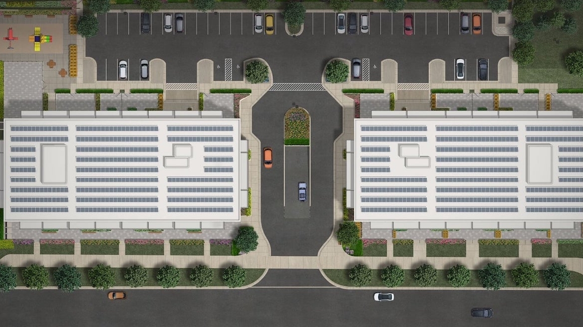Rendering of Rossmont Green Condos aerial of rooftop