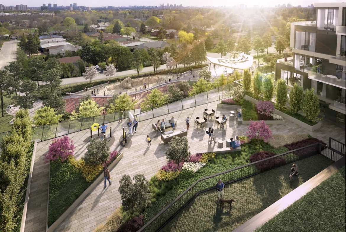 Rendering of M2M Squared Condos tea garden