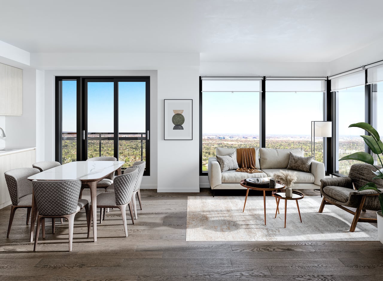 M2M Squared Condos suite interior living room