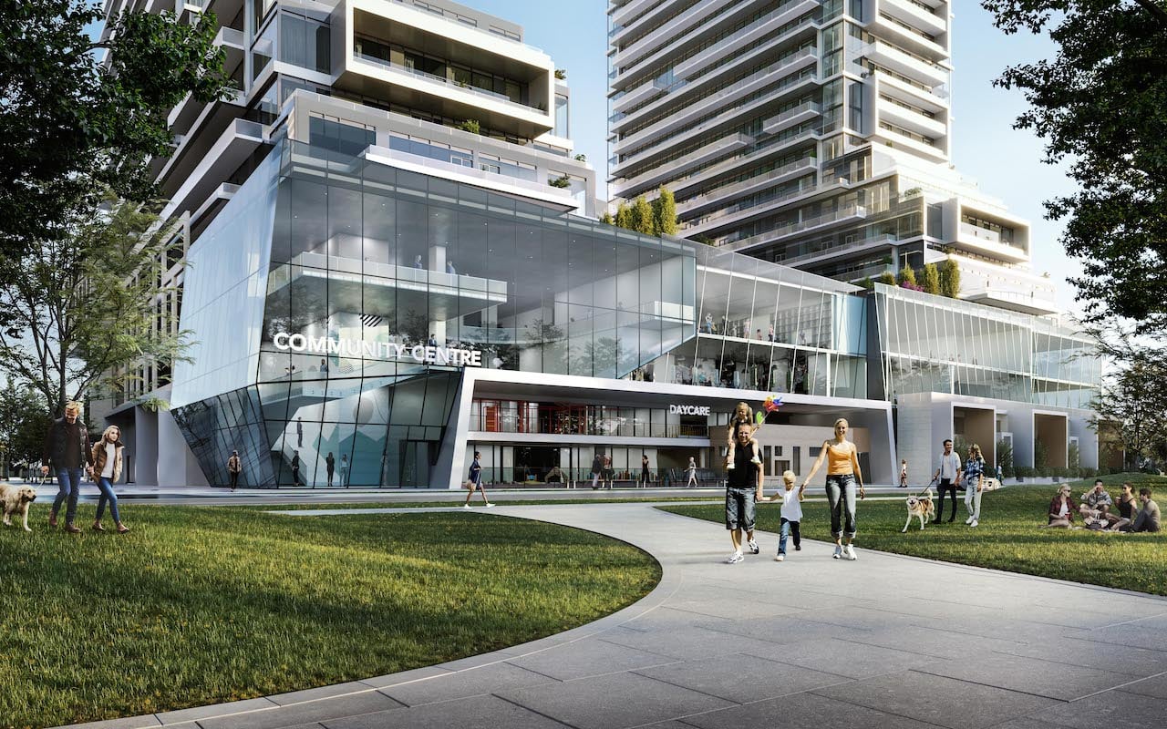 Rendering of M2M Squared Condos community centre