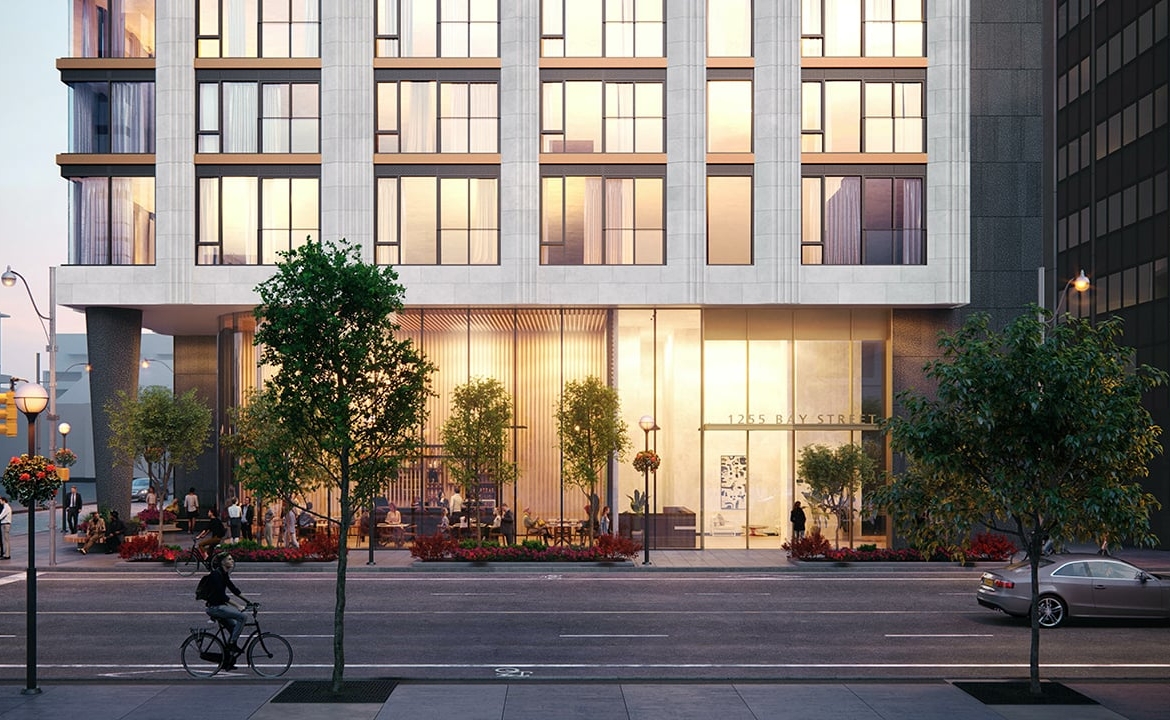 Rendering of 1255 Bay Condos exterior streetscape