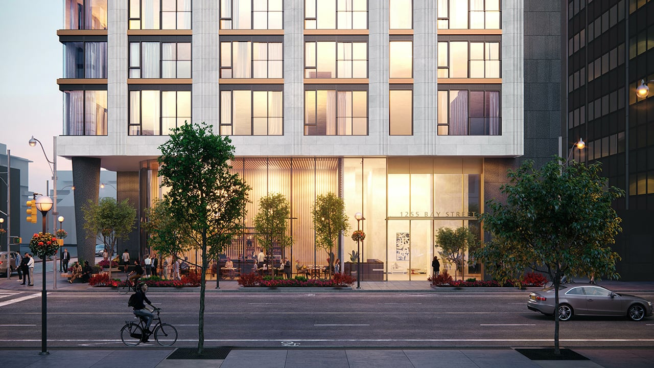 Rendering of 1255 Bay Condos exterior streetscape